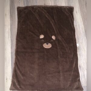 Koala Bear Brand Blankie Nursery Theme Soft Brown Bear Face Blanket 39” x 28”